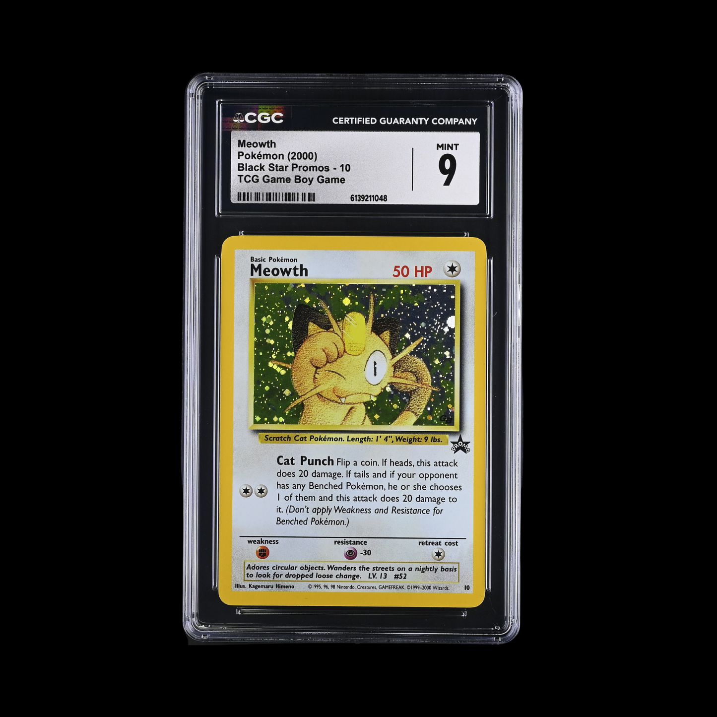 Pokemon Slab Meowth 10 Black Star Promo CGC 9 Mint 2000