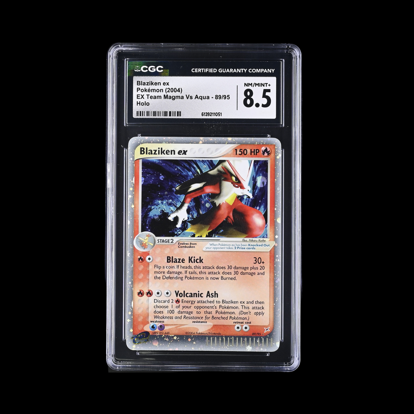 Pokemon Slab Blaziken EX 89/95 Holo CGC 8.5 Mint+ 2004