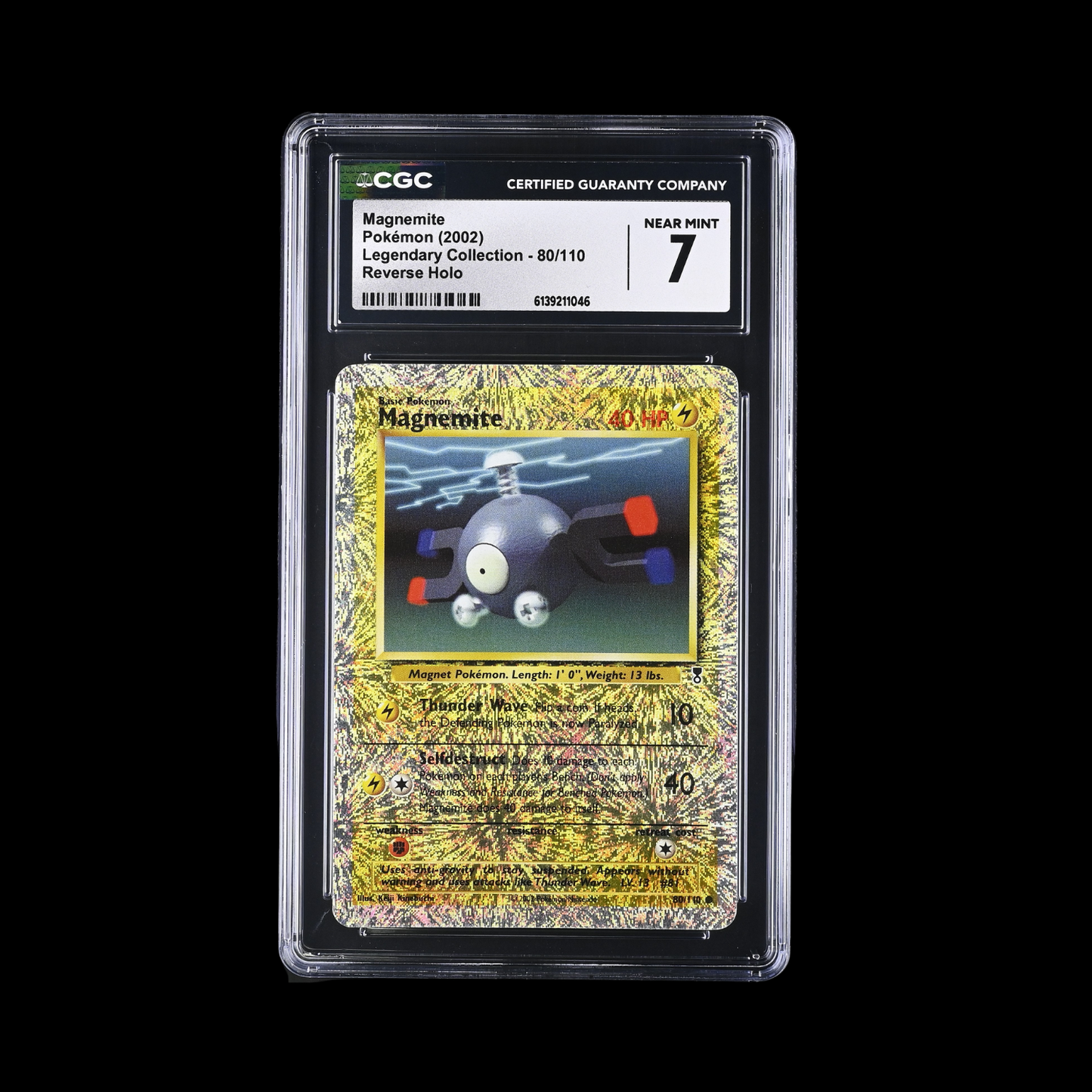 Pokemon Slab Magnemite 80/110 Reverse Holo CGC 7 NM 2002