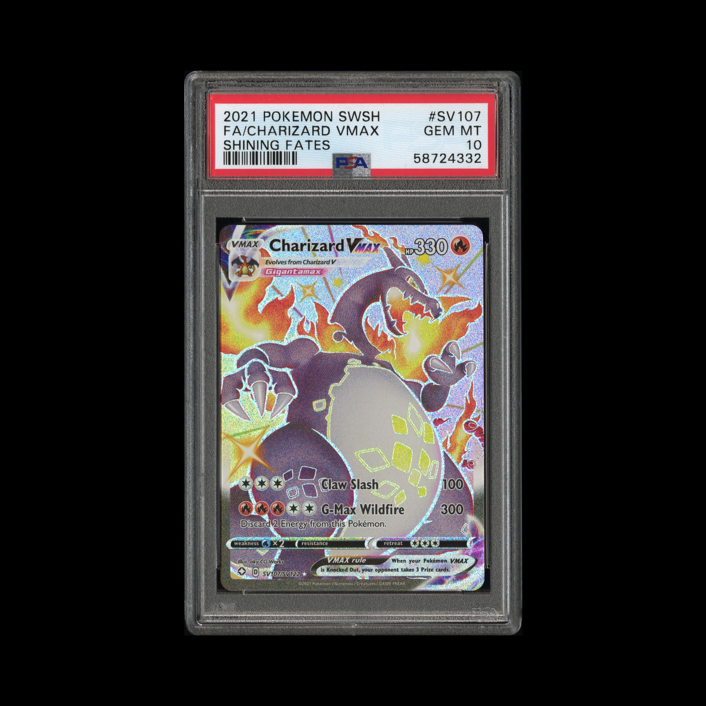 Pokemon Slab Charizard VMAX SV107 PSA 10 Gem 2021