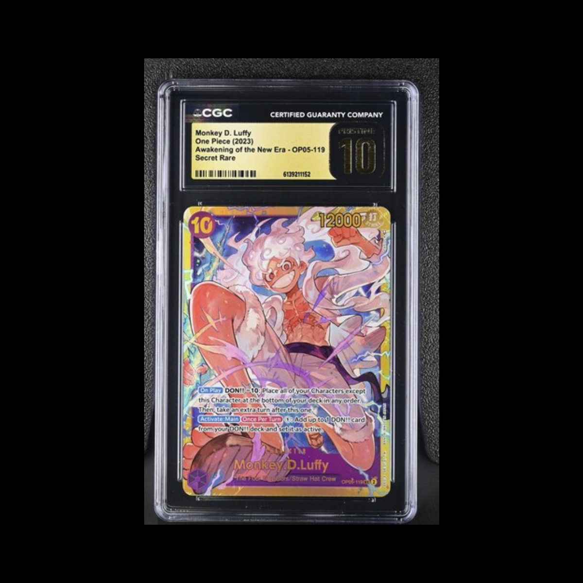 One Piece Slab Monkey.D.Luffy OP05-119 CGC Pristine 10 2023