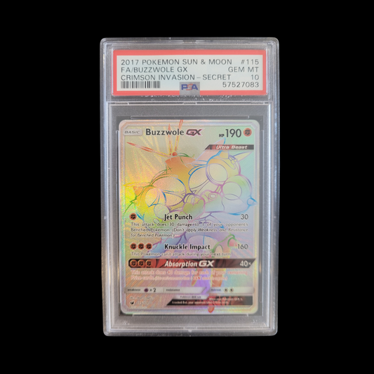 Pokemon Slab Buzzwole GX 115 PSA 10 Gem 2017