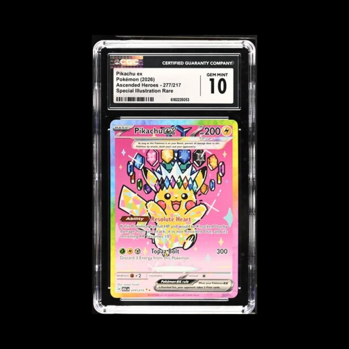 Pokemon Slab Pikachu EX 277 CGC 10 Gem 2026